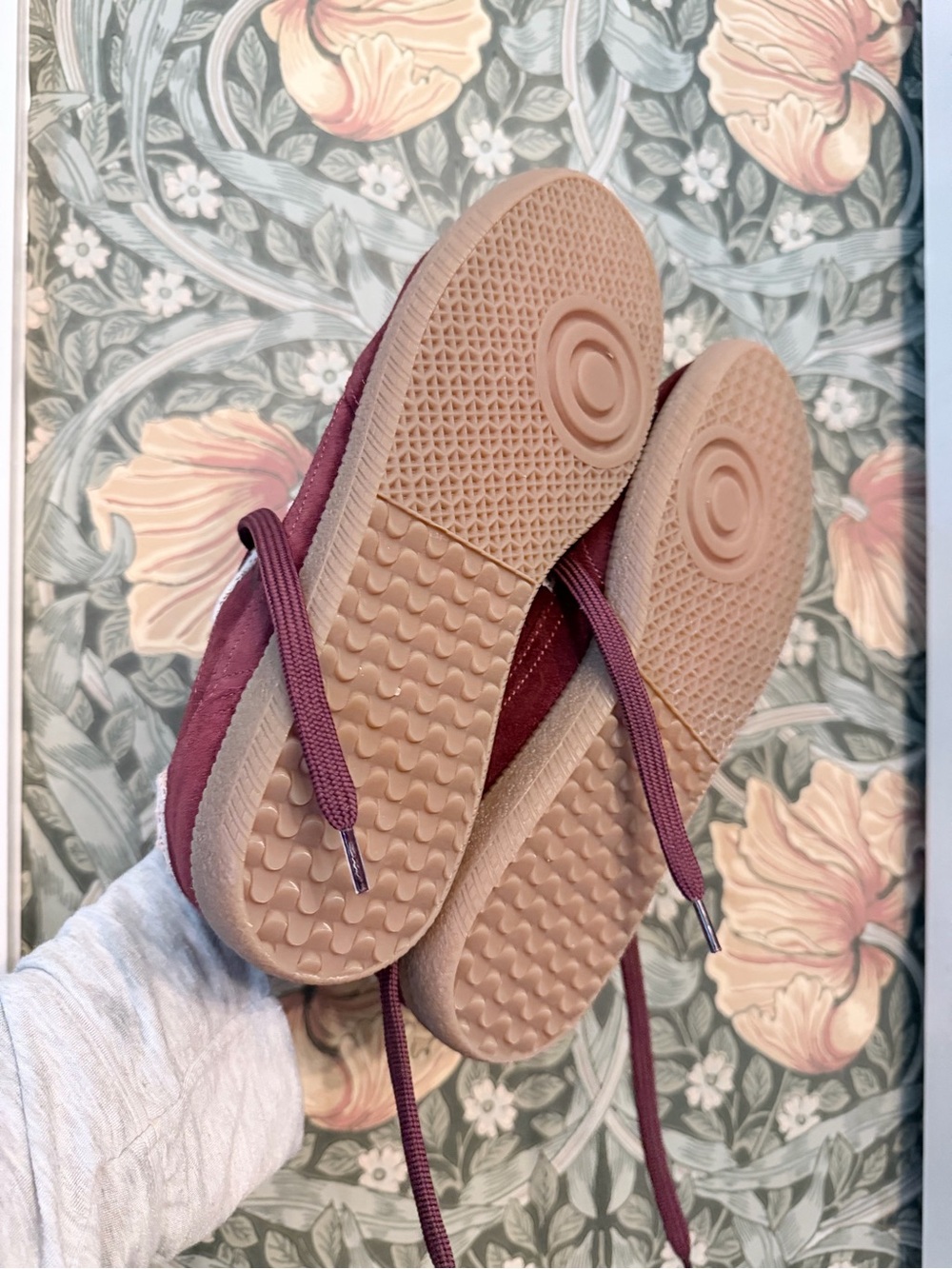 ALOHAS Burgundy Suede Sneakers with White Trim - Picture 5 of 5